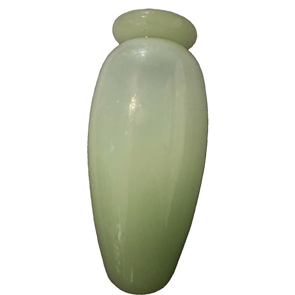 Italian European Jadite Green Opaline Hand blown Vase Circa 50-70s Maker unknown